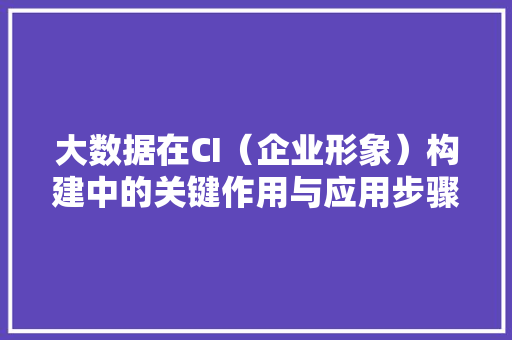 大数据在CI（企业形象）构建中的关键作用与应用步骤