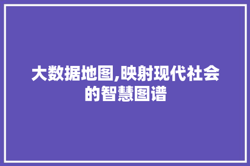 大数据地图,映射现代社会的智慧图谱