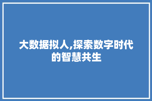 大数据拟人,探索数字时代的智慧共生