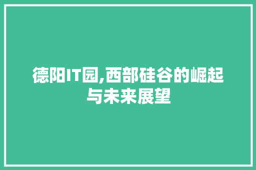 德阳IT园,西部硅谷的崛起与未来展望