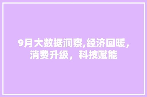 9月大数据洞察,经济回暖，消费升级，科技赋能