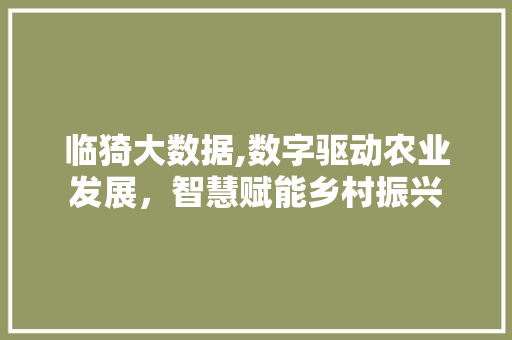 临猗大数据,数字驱动农业发展，智慧赋能乡村振兴