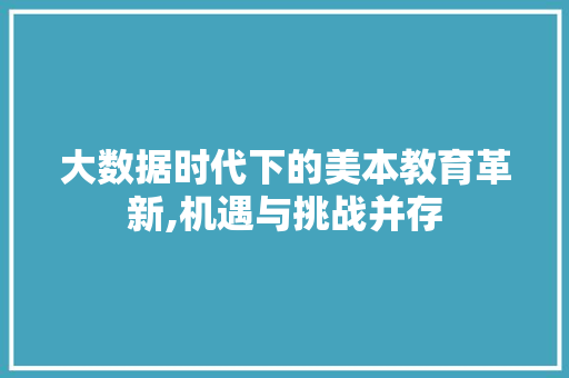 大数据时代下的美本教育革新,机遇与挑战并存