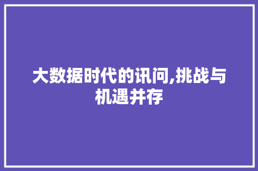 大数据时代的讯问,挑战与机遇并存