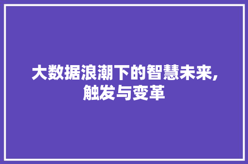 大数据浪潮下的智慧未来,触发与变革