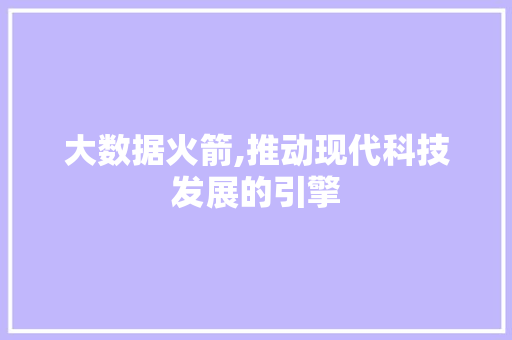 大数据火箭,推动现代科技发展的引擎