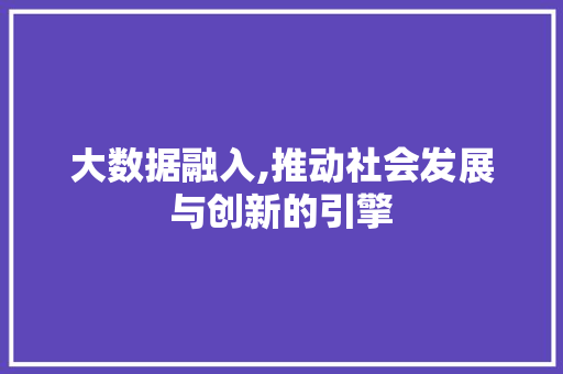 大数据融入,推动社会发展与创新的引擎