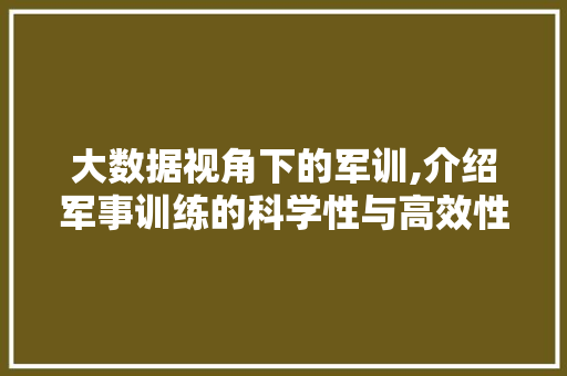 大数据视角下的军训,介绍军事训练的科学性与高效性