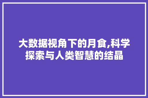 大数据视角下的月食,科学探索与人类智慧的结晶