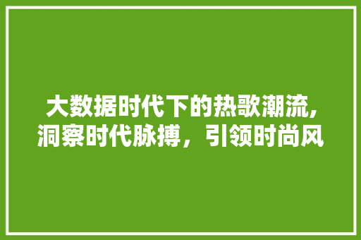 大数据时代下的热歌潮流,洞察时代脉搏，引领时尚风向标