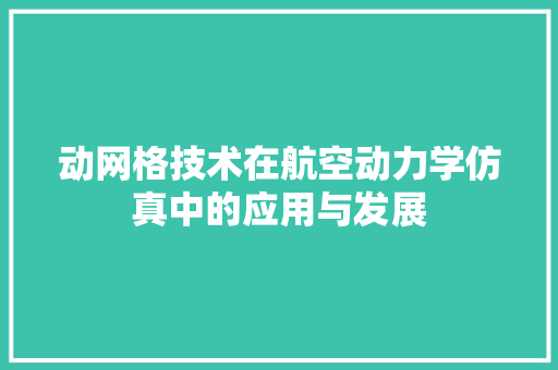 动网格技术在航空动力学仿真中的应用与发展