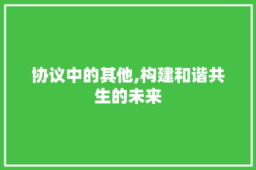 协议中的其他,构建和谐共生的未来