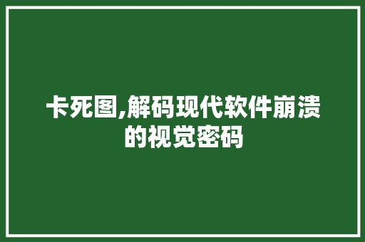 卡死图,解码现代软件崩溃的视觉密码