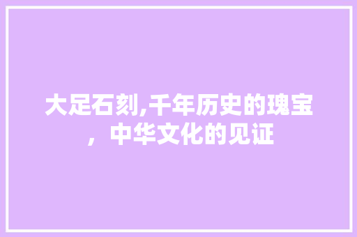 大足石刻,千年历史的瑰宝，中华文化的见证