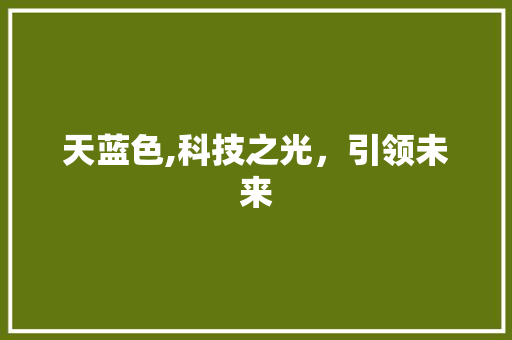 天蓝色,科技之光，引领未来