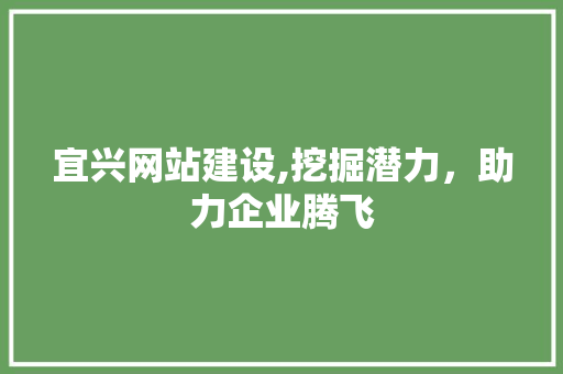 宜兴网站建设,挖掘潜力，助力企业腾飞