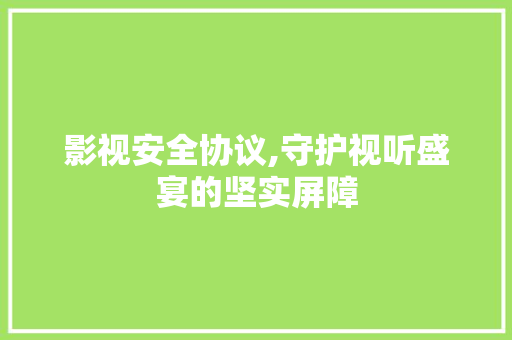 影视安全协议,守护视听盛宴的坚实屏障