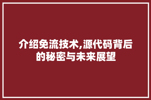 介绍免流技术,源代码背后的秘密与未来展望