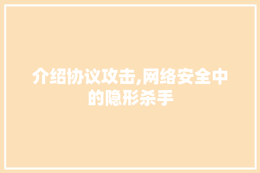 介绍协议攻击,网络安全中的隐形杀手