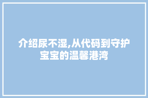 介绍尿不湿,从代码到守护宝宝的温馨港湾