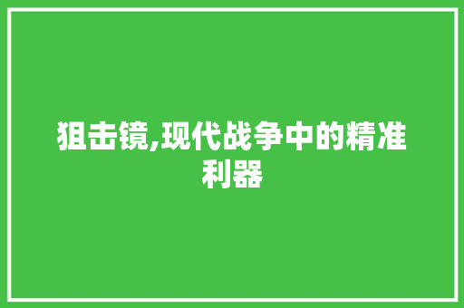 狙击镜,现代战争中的精准利器