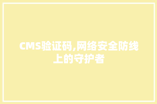 CMS验证码,网络安全防线上的守护者