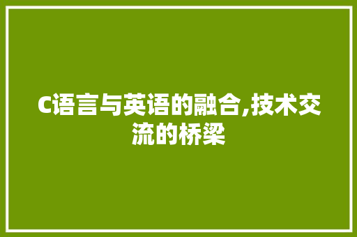 C语言与英语的融合,技术交流的桥梁