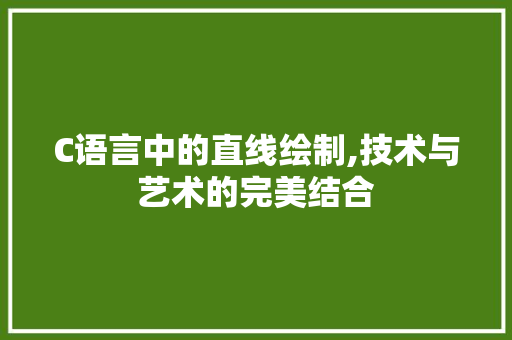 C语言中的直线绘制,技术与艺术的完美结合