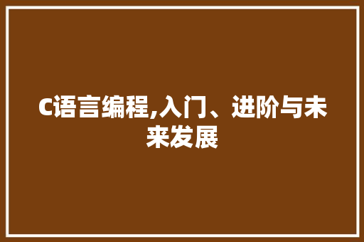 C语言编程,入门、进阶与未来发展