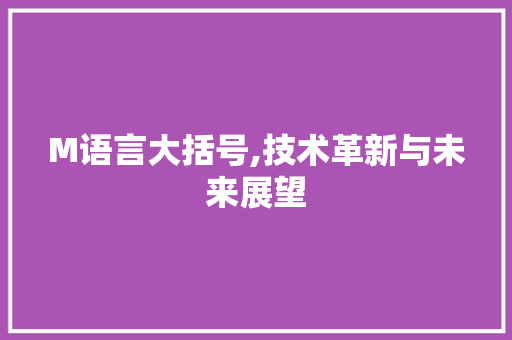 M语言大括号,技术革新与未来展望