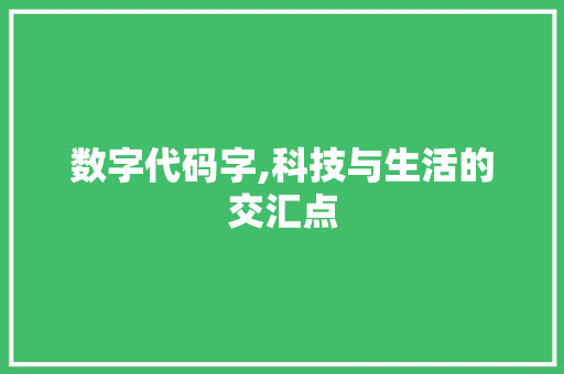 数字代码字,科技与生活的交汇点