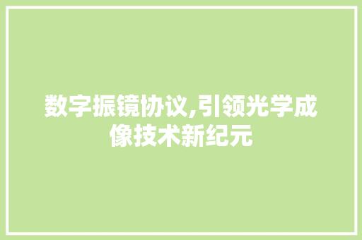 数字振镜协议,引领光学成像技术新纪元