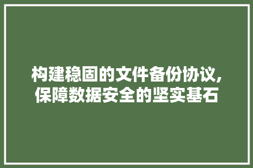 构建稳固的文件备份协议,保障数据安全的坚实基石