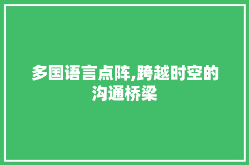 多国语言点阵,跨越时空的沟通桥梁