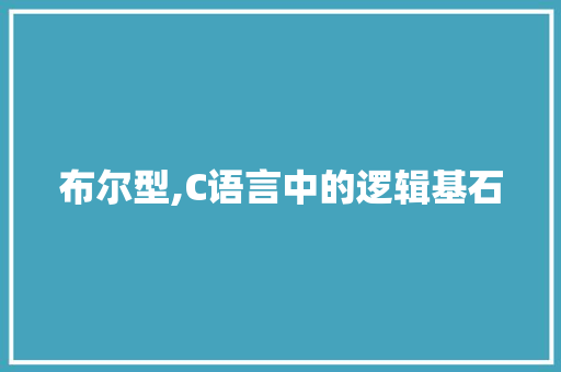 布尔型,C语言中的逻辑基石