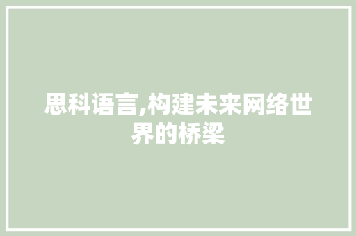 思科语言,构建未来网络世界的桥梁