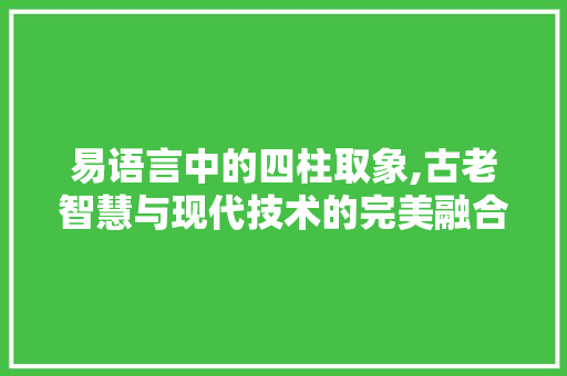 易语言中的四柱取象,古老智慧与现代技术的完美融合