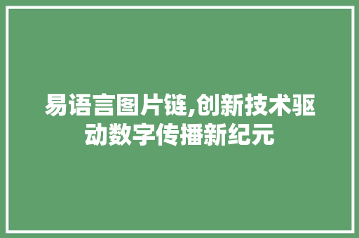 易语言图片链,创新技术驱动数字传播新纪元