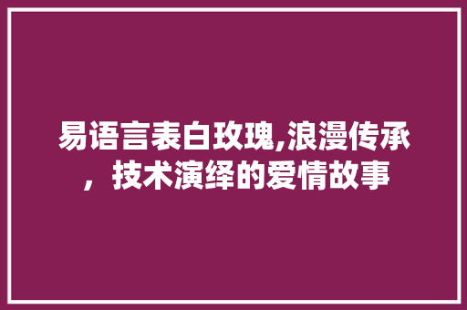 易语言表白玫瑰,浪漫传承，技术演绎的爱情故事