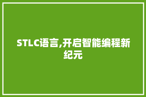 STLC语言,开启智能编程新纪元