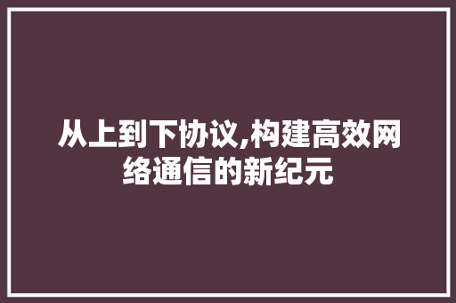 从上到下协议,构建高效网络通信的新纪元