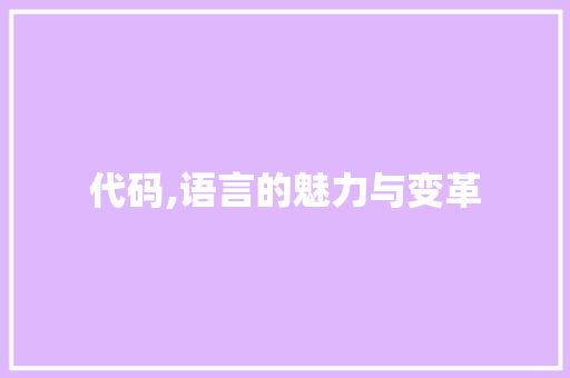 代码,语言的魅力与变革