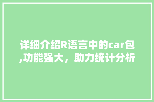 详细介绍R语言中的car包,功能强大，助力统计分析