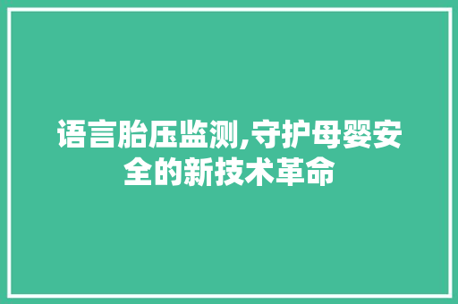 语言胎压监测,守护母婴安全的新技术革命