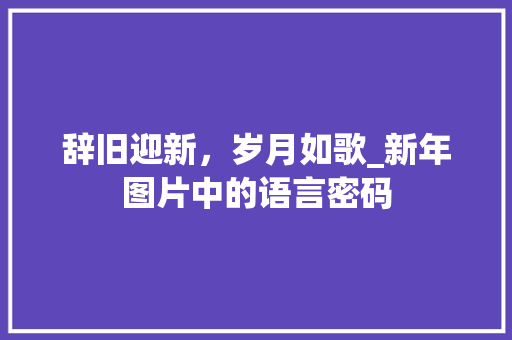 辞旧迎新，岁月如歌_新年图片中的语言密码