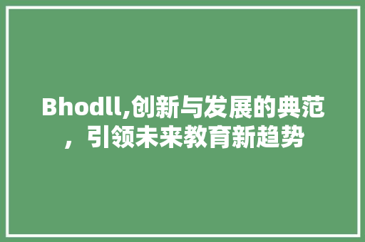 Bhodll,创新与发展的典范，引领未来教育新趋势