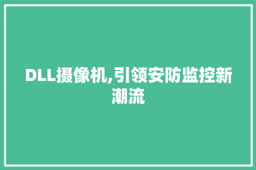 DLL摄像机,引领安防监控新潮流