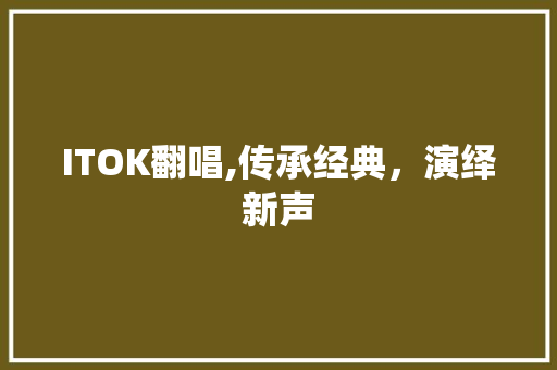 ITOK翻唱,传承经典，演绎新声