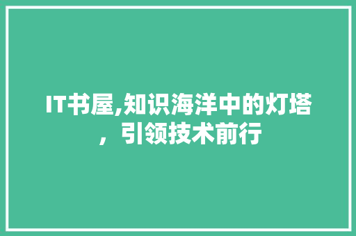 IT书屋,知识海洋中的灯塔，引领技术前行