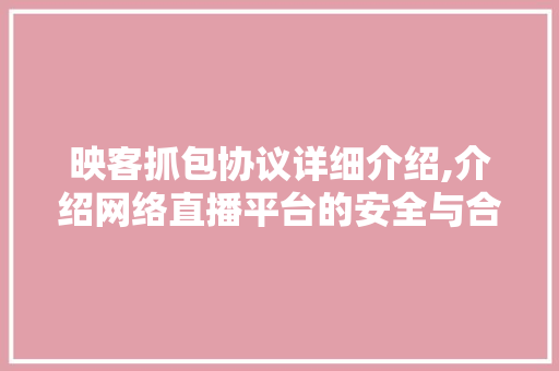 映客抓包协议详细介绍,介绍网络直播平台的安全与合规